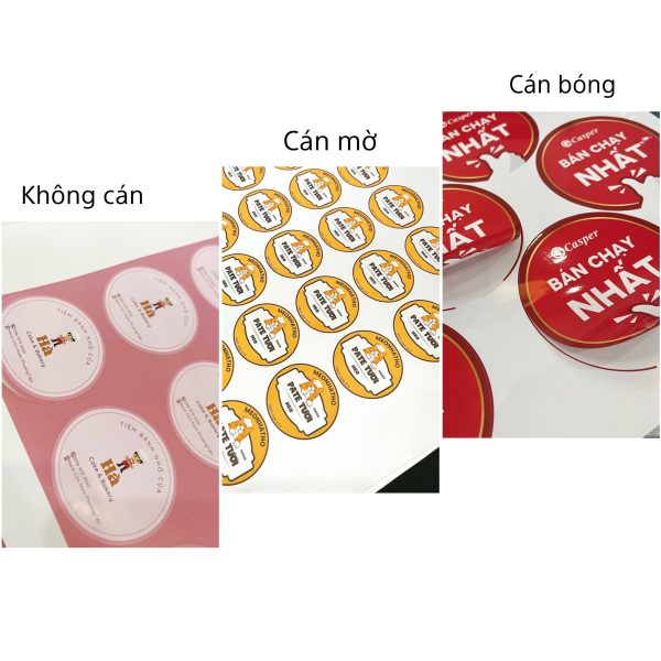 Phân biệt công đoạn gia công cán màng ( Phủ nilong cho tem/ nhãn sản phẩm )