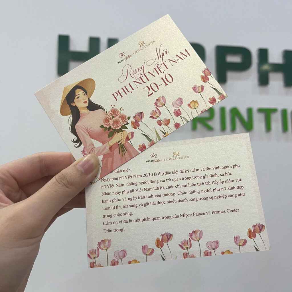 In thiệp chúc mừng ngày Phụ nữ Việt Nam